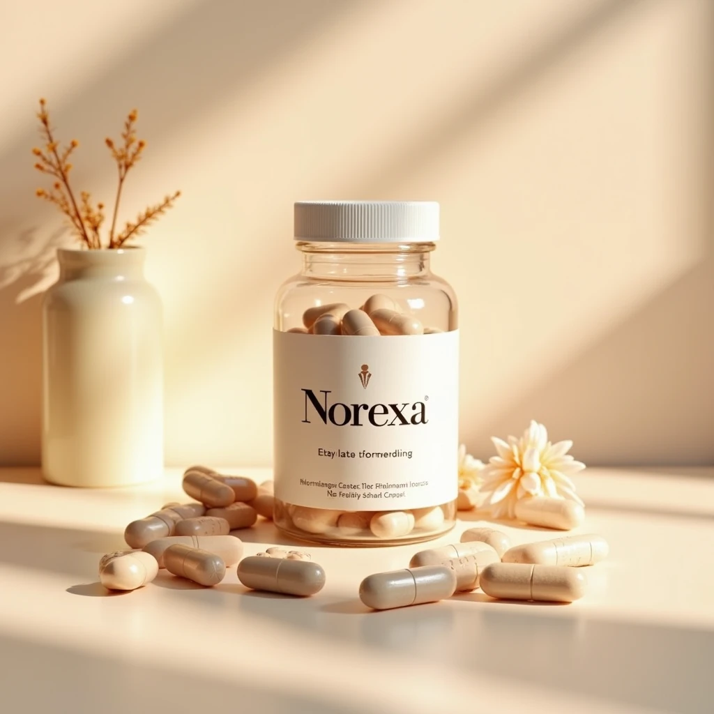 Norexa supplement bottle with premium packaging